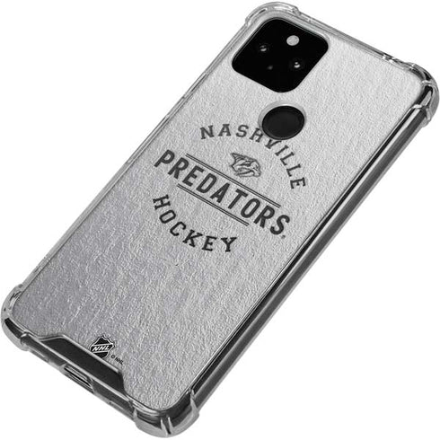 NHL Nashville Predators Black Text Google Pixel 5 Clear Case